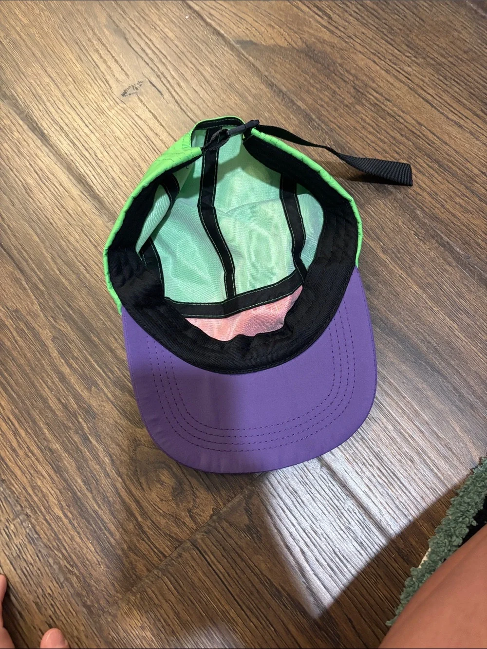 Colorblock Camp Cap in Neon Green, Orange & Purple